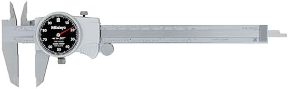 Mitutoyo 505-742-56J Dial Caliper, 0-6" Measuring Range, 0.1" per Revolution, 0.001" Graduation, Black Face, Smooth Dial Movement with Shock Protection for Precise Measurements