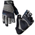 Marine Gear Sailing Gloves (Medium) - 3-Finger Dexterity Sailing Gear with Better Grip, Neoprene and Padded Knuckles, Reinforced Pressure Points