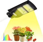 BSOD Solar Grow Lights for Outdoor Plants, Cordless Full Spectrum Growing Led Greenhouse Lamp with Timer Auto Remote Wireless Waterproof,2in1 Motion Sensor Street & Plant Light