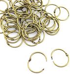 Lind Kitchen 50PCS Book Ring Metal Loose Leaf Binder Hinged Buckle Binding Rings Scrapbook Sketchbook Craft Photo Album DIY 1.5"xBronze