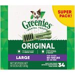 GREENIES Adult Dog Treats Original LARGE Natural Dental Care, (34 Treats) 54oz. Pack