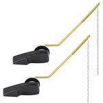 Hygie Rinse 2Pack Universal Toilet Trip Lever Compatible with American Standard/Mansfield Toilet Handle, Toilet Tank Side/Angle Mount Handle Replacement Kit with Flapper Chain, Oil-Rubbed Bronze