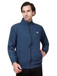 John Ally Sports Gym Jacket for Men with Sweat wicking properties and wind resistant mesh material ideal for Workout, Running, Sports, Hiking, Travelling and Casual wear. (Airfoce - S)