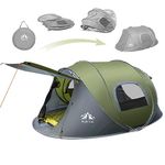 Night Cat Pop Up Tent 2 Man Person Camping Tent Waterproof Instant Automatic Easy Set Up Dome Holiday Tent For Car Camping Garden Beach Dark Green