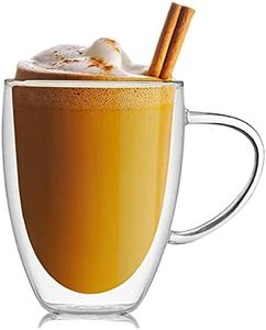 Nirgun Empex 350 ml Double Wall Glass Coffee Mugs with Handle, Double-Walled Insulated, Mug Set Perfect for Espresso, Latte, Cappuccino, Ice Beverge, Thermal Drinking Glasses (Pack of 1)