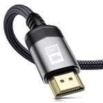 4K HDMI Cable 21ft, Sweguard HDMI 2.0 Cable [4K@60Hz, 2K@144Hz] High Speed 18Gbps Gold Plated Braided HDMI Cord Support 3D, HDR, UHD 2160P, 1440P, 1080P, HDCP 2.2, ARC for Apple TV, PS5, Netfilx-Grey