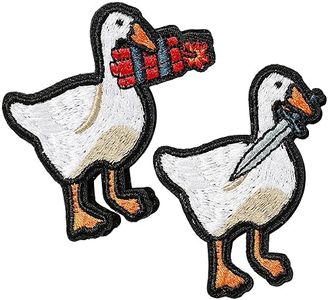 XMJY 2 Pcs Funny Tactical Duck Patches, Duck with Knife and Explosive Hook and Loop Patch, Embroidered Meme Patch for Backpacks, Dog Vests, Hats, Jackets, Jeans