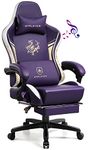 GTPLAYER Gaming Chair with Bluetooth Speakers and Footrest, Ergonomic Computer Desk Chair Heavy Duty High Back Lumbar Support Home Office Chair (Purple)