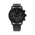 Tommy Hilfiger Men's Quartz Multifunction Stainless Steel and Link Bracelet Watch, Color: Black (Model: 1791879), Black, Quartz Watch