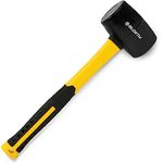 BLOSTM Heavy Duty Rubber Mallet - Ideal 16oz. Solid Rubber Mallet for Slabs, Bricklaying, Tent Pegs etc. (Leaves no Marks) - 32cm Rubber Hammer