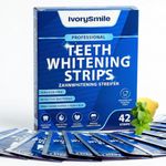 IvorySmile Professional Teeth Whitening Strips 21 Treatments | Safe for Enamel | Non Sensitive Teeth Whitening | Bright Smile Without Any Harm | Pack of 42 Strips + Mouth Opener Included
