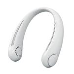 Portable Neck Fan, 4000mAh, Personal Mini USB Neckband Fan Rechargeable, 360°Cooling Hanging 3 Speeds Wearable Flexible Fan, Headphones Design for Outdoor Sports Indoor Office (white)