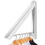 LIVEHITOP Clothes Rack Hanger, Foldable Wall Mounted Clothes Airer Coat Dryer Aluminum Space Saving Clothing Organiser for Laundry Bedroom Indoor Outdoor (Silver)