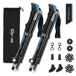 Glymnis Walking Poles 2 Pack Collapsible Walking Poles for Men with Quick Lock System, Foldable Hiking Poles Trekking Poles for Trekking, Walking, Backpacking