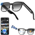 AI Smart Glasses, 8MP Anti Shake AI glasses, 300mAH/BT Call Camera Glasses, Smart Glasse with Video Recording/Music Playback/Audio Recording/Online Translation/GPT Object Recognition(Dark Lenses)