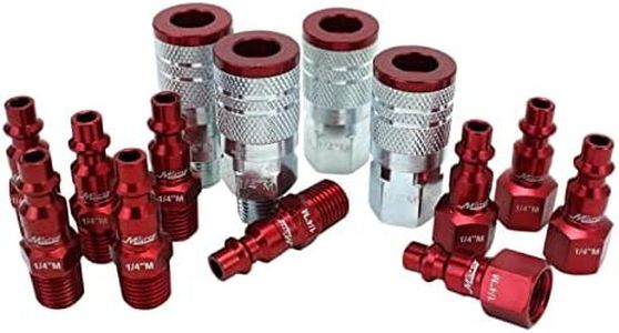 Milton ColorFit by Coupler & Plug Kit - (M-Style, Red) - 1/4" NPT, (14-Piece) - S-314MKIT