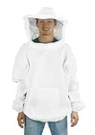 VIVO Professional White Large Beekeeping Suit, Jacket, Pull Over, Smock with Veil, BEE-V105