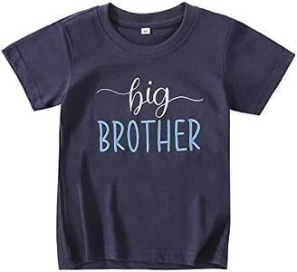 Big Brother Shirt for Toddler Baby Boys Announcement T Shirt Sibling Outfit Clothes 1-5t, Short Sleeve Dark Blue, 3 Years