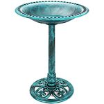 Best Choice Products Outdoor Garden Pedestal Bird Bath Vintage Decor - Green