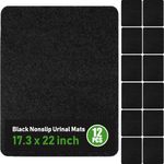 Nuanchu 12 Pcs Nonslip Urinal Mats Urinal Floor Mats Water Absorption Urinal Mat Bathroom Urinal Floor Pad for Men Bathroom Restroom (Black)