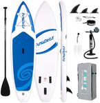 FunWater SUP Inflatable Stand Up Paddle Board 10'x31''x6'' Ultra-Light Inflatable Paddleboard with ISUP Accessories,Fins,Adjustable Paddle, Pump,Leash,Backpack