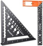 Preciva Carpenter Square Set - 7” Rafter Square and 12” Right Angle Ruler, Aluminum Alloy Carpenter Measuring Layout Tool for Woodworking and Carpentry