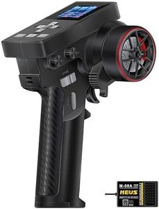 MEUS RACING ME-8B RC Transmitter 8 Channels 2.4GHz and Receiver for 1/8 1/10 1/18 1/24 RC Crawler Car Boat TRX4 TRX4M SCX10 SCX24 Upgrades Parts (Black)