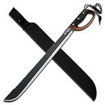 Master Cutlery JM-024L Jungle Master 28-Inch Black Machete, Black Handle with Orange Rim