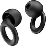 Silicone Earplugs for Sleeping, Reusable Earplug for Noise Reduction 25dB-30dB with 6 Ear Tips, Hearing Protection Ear Plugs for Concert, Noise Sensitivity, Study & Work (Black)