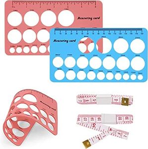 LALOCAPEYO 4 Pcs Nipple Rulers, Nipple Ruler for Flange Sizing Measurement Tool, Soft Silicone Flange Size Measure for Nipples Breast Flange Measuring Tool New Mothers Musthaves (Pink+ Blue)