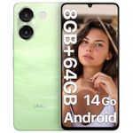 UMIDIGI G9A Cell Phone, Android 14 Go Unlocked Phone, 8GB+64GB/TF 1TB Expend Octa-Core, 4G Dual SIM Card, 3.5mm Headphone Jack Phones 6.75"HD+Display AI Face Unlock Android Phone, 5000mAh, GPS(Green)