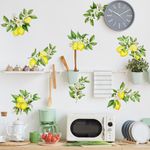 Buer Homie Wall Decals, Lemon Pattern Peel and Stick Stickers for Kitchen