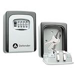 Defender Combination Dial Key Safe - Wall Mounted Waterproof Outdoor Key Lock Box Cabinet - Free Fixing Kit