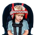 NAPUP Child Head Support for Car Seats – Safe, Comfortable Head & Neck Pillow Support Solution for Front Facing Car Seats and High Back Boosters – Baby Toddlers & Kids Travel Accessories (Light Red)