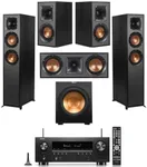 Klipsch Reference 5.1 Home Theater System with 2X R-625FA Floorstanding Speaker, R-12SW Subwoofer, R-52C Center Channel, R-41M Bookshelf Speaker and Denon AVR-S970H 7.2-Channel 8K Network AV Receiver