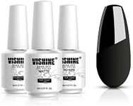 Vishine Base Top Coats Set - Matt Top Coat High Gloss No Wipe Top Coat and Base Coat 3Pcs, Soak Off UV LED Gel Nail Polish Shine Finish Long Lasting DIY Home Manicure Set - 8ml