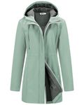 Outdoor Ventures Womens Softshell Jacket Ladies Rain Jacket Functional Lightweight Rain Coat Windbreaker Waterproof Hiking Jacket Breathable Outdoor Jacket with Hood China Green M