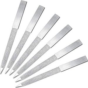 6 Pacchi Lima per Unghie Diamante Acciaio Inossidabile Lima per Unghie Laterale Doppia in Metallo Manicure per Unghie Unghie dei Piedi per Salon e Casa (5 Pollici)