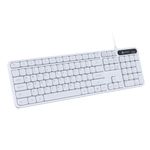 Portronics Ki-Pad 3 USB Wired Keyboard with Large Keycaps, Noise-Free Typing, Fn Multimedia Hotkeys, Full-Size Layout with Num Pad, Ergonomic Design, 1.5m USB Cable, for Laptop, PC, Mac (White)