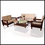 Mamta Furniture Wooden Solid Sheesham Wood 6 Seater Sofa Set with Cushions (6 Seater Sofa | 3+2+1, Natural Brown Finish)