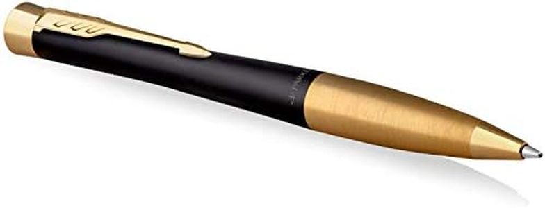 PARKER Urban Twist Bolígrafo | Negro Tenue con Detalles Dorados | Punta Mediana con Tinta Azule | Caja Para Regalo