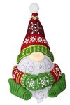 Bucilla Felt Applique Holiday Door Stopper Making Kit, Nordic Gnome, Perfect for DIY Arts and Crafts, 89641E, Green,Red,White