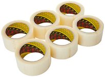 3M Scotch 371 Box Sealing Tape - Pack of 6, Transparent, 50 mm x 66 m