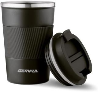 GEMFUL Travel Coffee Mug Double Walled Insulated Tumbler Cups for Cold and Hot Drinks 380ml