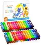 Shuttle Art Tempera Paint Sticks, 60 Pack, 2 Sets of 30 Colors Solid Tempera Paint, Washable, Super Quick Drying, Works Great on Paper Wood Glass Ceramic Canvas for Class School