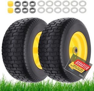 USCaster 16x6.50-8 Tire and Wheel Flat Free (2 Pack), Front Lawn Mower Tire