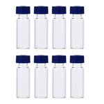 ULTECHNOVO 100 Pack 1.5ml/2ml Vials Transparent Glass Vials with Caps, Flat Bottom Lab Vial for Cosmetic Reagent Chemical Laboratory