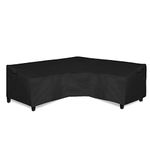 Easy-Going Patio V-Shaped Sectional Sofa Cover, Waterproof Outdoor Sectional Cover,Heavy Duty Garden Furniture Cover with Air Vent 100" L (on Each Side) x 33.5" D x 31" H, Black