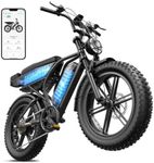 TST Electric Bike for Adults, 1500W Peak Motor Ebike with 48V 15Ah Dual Battery, 120 Miles Range New Upgrade Electric Bike, 20" Fat Tire E Bike with Rear Seat, 7 Speeds Black