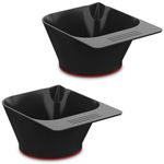 TASALON Magnetic Hair Dye Bowl, 2 Piece Hair Dye Kit Bowls for Beauty Salon Trolley Cart and Barber Station, Hair Color Bowls for Hair Salon Stations and Hairstylist, Black